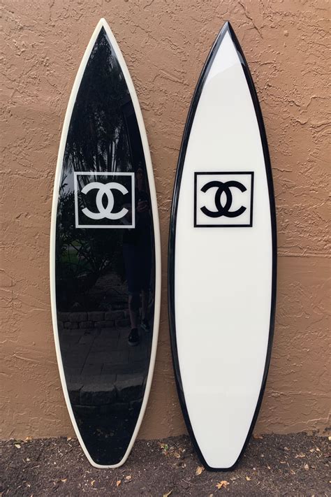 chanel surfboard decor.